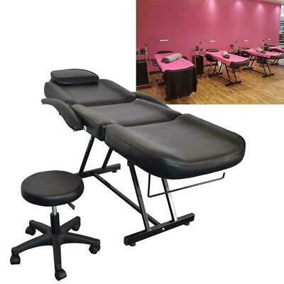 Salon Spa Black Beauty Bed Tattoo Facial W/ Adjust Foldable Massage Table Chairs